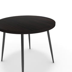 Étkezőasztal, kerek - Manu fekete lábbal - Füstölt dió, méret: 90x90