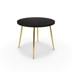 Étkezőasztal, kerek - Manu arany lábbal - Füstölt dió, méret: 90x90