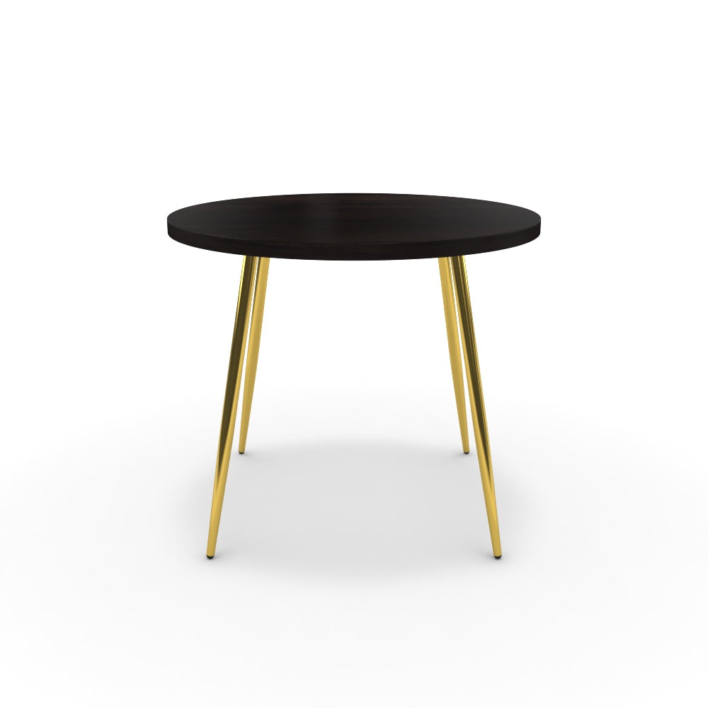 Étkezőasztal, kerek - Manu arany lábbal - Füstölt dió, méret: 90x90