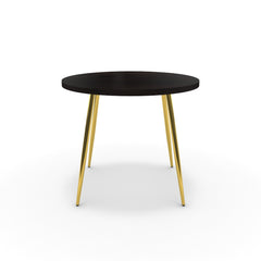 Étkezőasztal, kerek - Manu arany lábbal - Füstölt dió, méret: 90x90