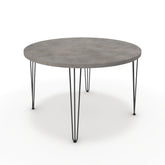 Étkezőasztal, kerek - Linga fekete lábbal - Vil.szürke Chicago beton, méret: 120x120