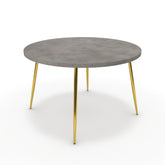 Étkezőasztal, kerek - Manu arany lábbal - Vil.szürke Chicago beton, méret: 120x120