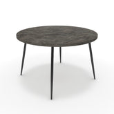 Étkezőasztal, kerek - Manu fekete lábbal - Antracit metal rock, méret: 120x120