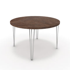 Étkezőasztal, kerek - Linga króm lábbal - Ferro bronz, méret: 120x120