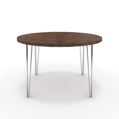 Étkezőasztal, kerek - Linga króm lábbal - Ferro bronz, méret: 120x120