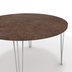 Étkezőasztal, kerek - Linga króm lábbal - Ferro bronz, méret: 120x120