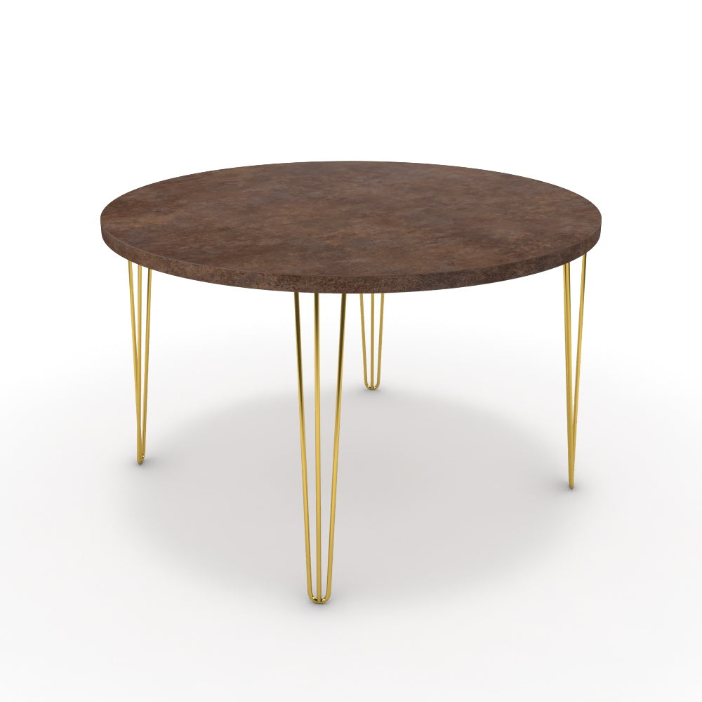 Étkezőasztal, kerek - Linga arany lábbal - Ferro bronz, méret: 120x120