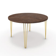 Étkezőasztal, kerek - Linga arany lábbal - Ferro bronz, méret: 120x120