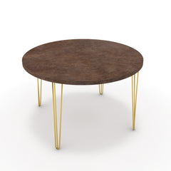 Étkezőasztal, kerek - Linga arany lábbal - Ferro bronz, méret: 120x120