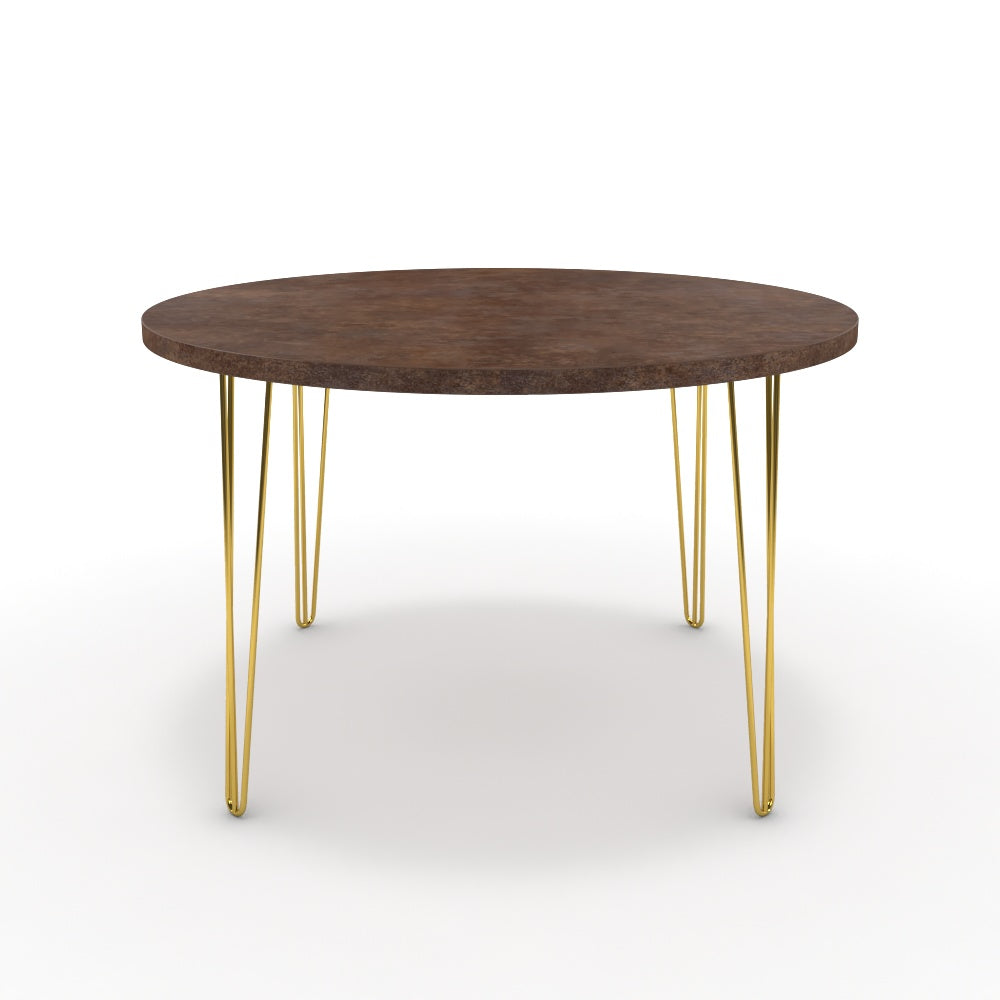 Étkezőasztal, kerek - Linga arany lábbal - Ferro bronz, méret: 120x120