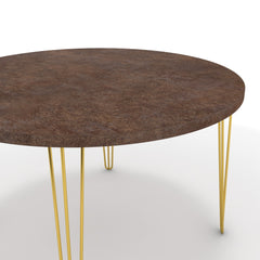 Étkezőasztal, kerek - Linga arany lábbal - Ferro bronz, méret: 120x120