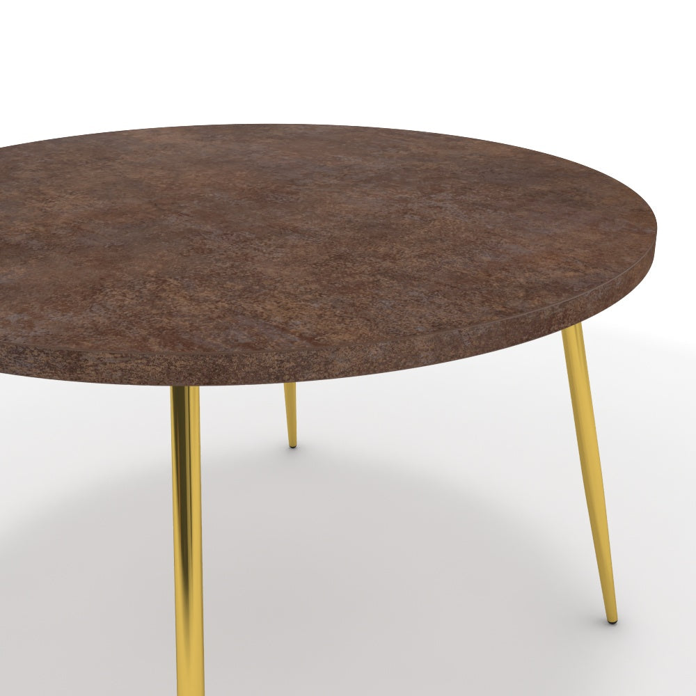 Étkezőasztal, kerek - Manu arany lábbal - Ferro bronz, méret: 120x120