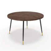 Étkezőasztal, kerek - Manu fekete és arany lábbal - Ferro bronz, méret: 120x120