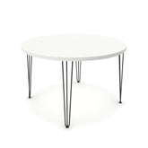 Étkezőasztal, kerek - Linga fekete lábbal - Alpesi fehér, méret: 120x120