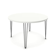 Étkezőasztal, kerek - Linga fekete lábbal - Alpesi fehér, méret: 120x120