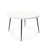 Étkezőasztal, kerek - Manu fekete lábbal - Alpesi fehér, méret: 120x120