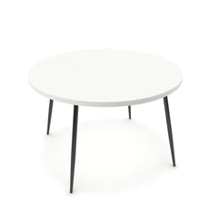 Étkezőasztal, kerek - Manu fekete lábbal - Alpesi fehér, méret: 120x120