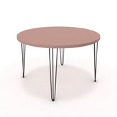 Étkezőasztal, kerek - Linga fekete lábbal - Antik rózsaszín, méret: 120x120