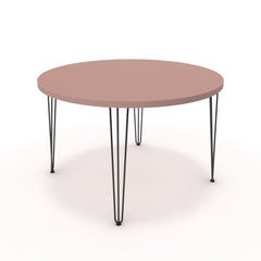 Étkezőasztal, kerek - Linga fekete lábbal - Antik rózsaszín, méret: 120x120
