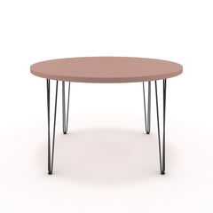 Étkezőasztal, kerek - Linga fekete lábbal - Antik rózsaszín, méret: 120x120
