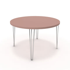 Étkezőasztal, kerek - Linga króm lábbal - Antik rózsaszín, méret: 120x120