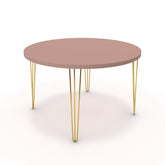 Étkezőasztal, kerek - Linga arany lábbal - Antik rózsaszín, méret: 120x120