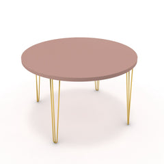 Étkezőasztal, kerek - Linga arany lábbal - Antik rózsaszín, méret: 120x120