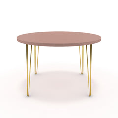 Étkezőasztal, kerek - Linga arany lábbal - Antik rózsaszín, méret: 120x120