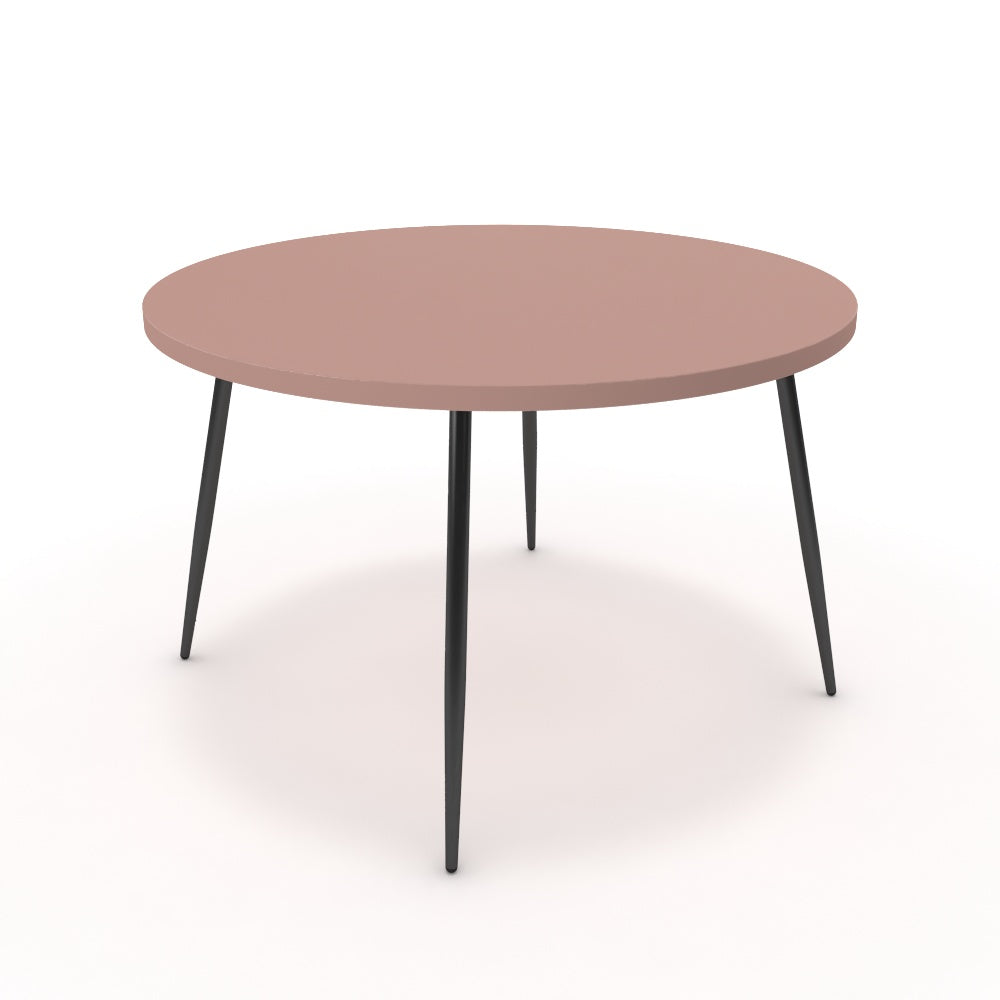 Étkezőasztal, kerek - Manu fekete lábbal - Antik rózsaszín, méret: 120x120