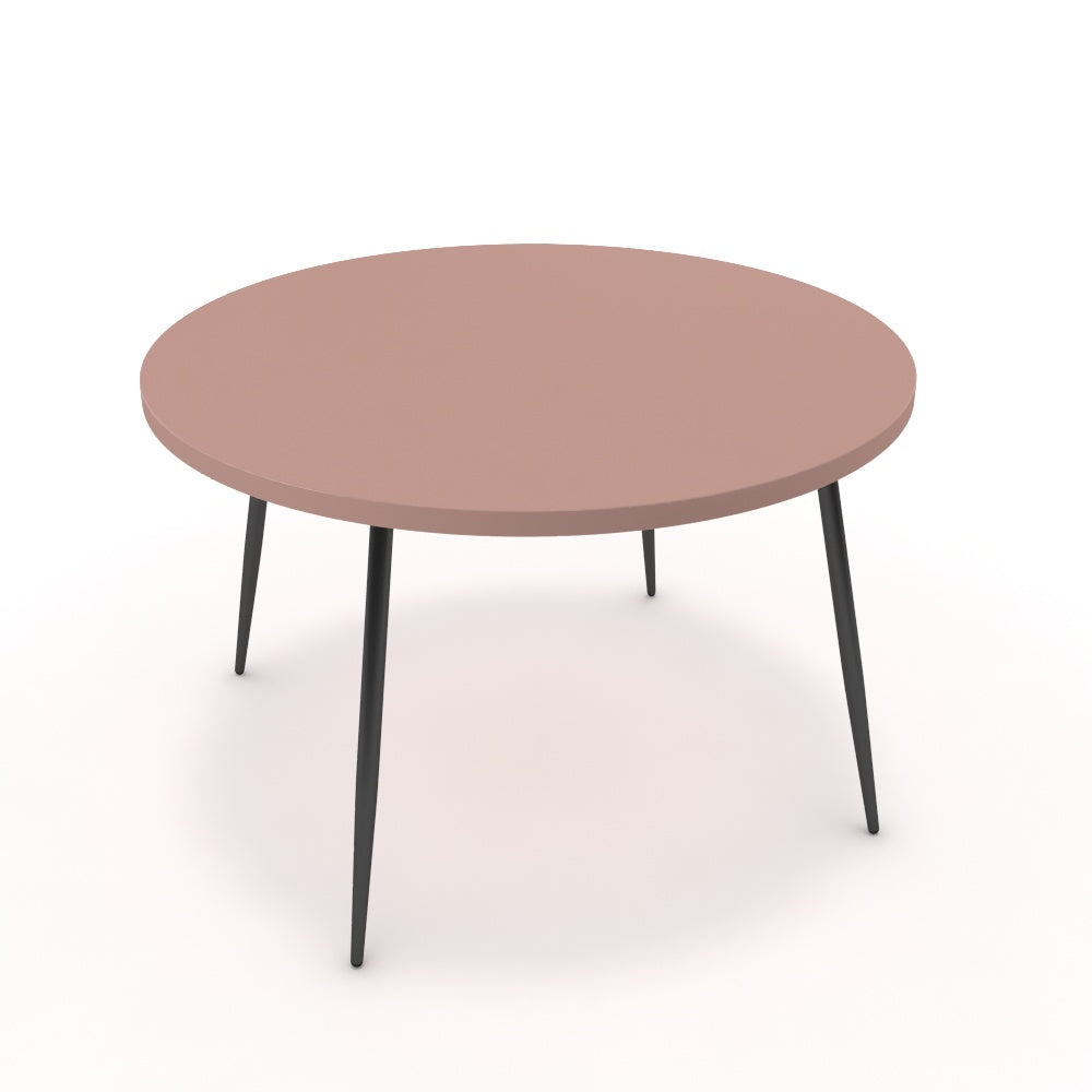 Étkezőasztal, kerek - Manu fekete lábbal - Antik rózsaszín, méret: 120x120