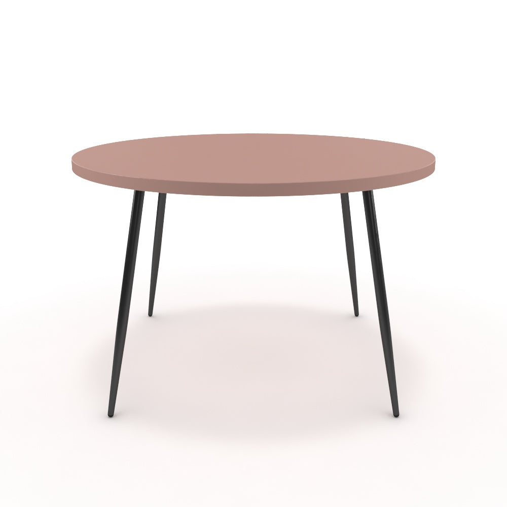 Étkezőasztal, kerek - Manu fekete lábbal - Antik rózsaszín, méret: 120x120