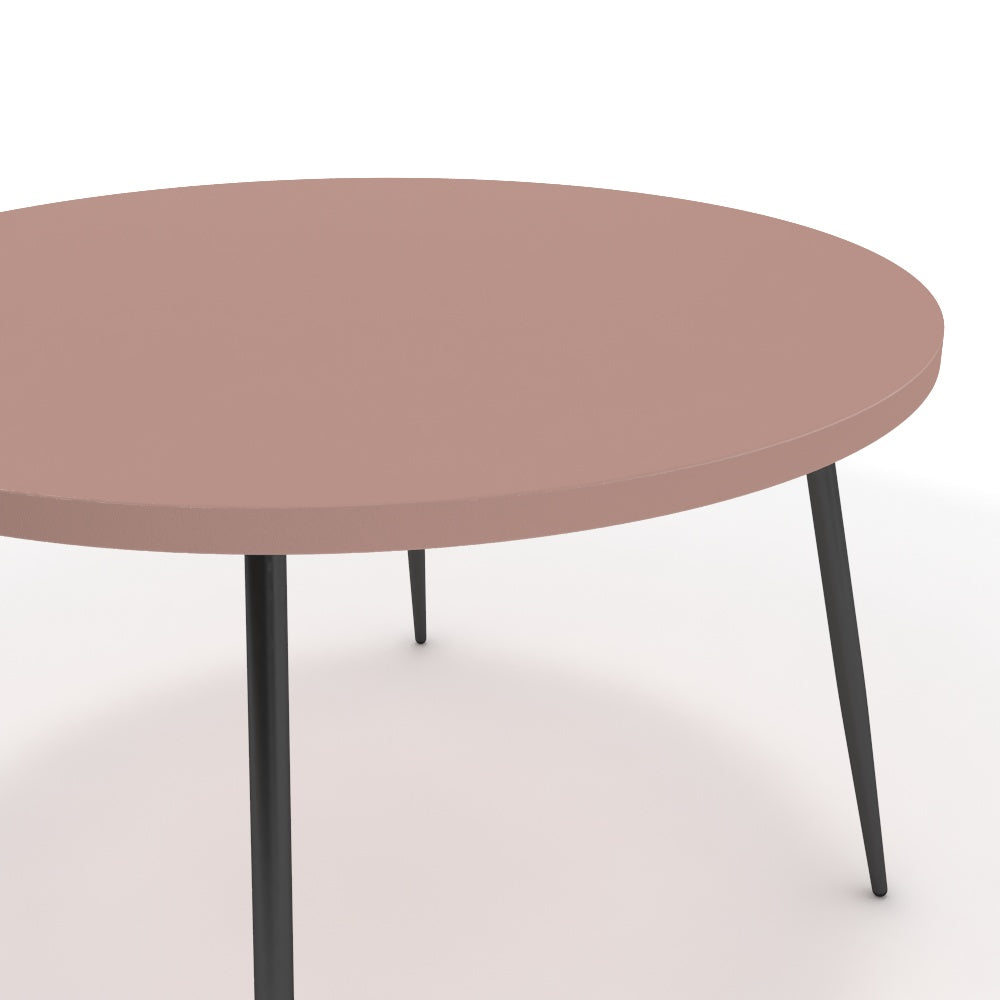 Étkezőasztal, kerek - Manu fekete lábbal - Antik rózsaszín, méret: 120x120