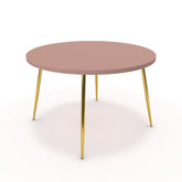 Étkezőasztal, kerek - Manu arany lábbal - Antik rózsaszín, méret: 120x120