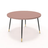 Étkezőasztal, kerek - Manu fekete és arany lábbal - Antik rózsaszín, méret: 120x120
