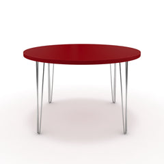 Étkezőasztal, kerek - Linga króm lábbal - Chilli piros, méret: 120x120