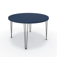 Étkezőasztal, kerek - Linga fekete lábbal - Tiroli kék, méret: 120x120