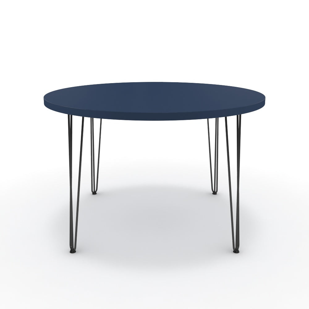 Étkezőasztal, kerek - Linga fekete lábbal - Tiroli kék, méret: 120x120