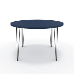 Étkezőasztal, kerek - Linga fekete lábbal - Tiroli kék, méret: 120x120