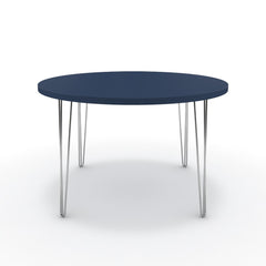 Étkezőasztal, kerek - Linga króm lábbal - Tiroli kék, méret: 120x120