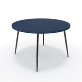Étkezőasztal, kerek - Manu fekete lábbal - Tiroli kék, méret: 120x120