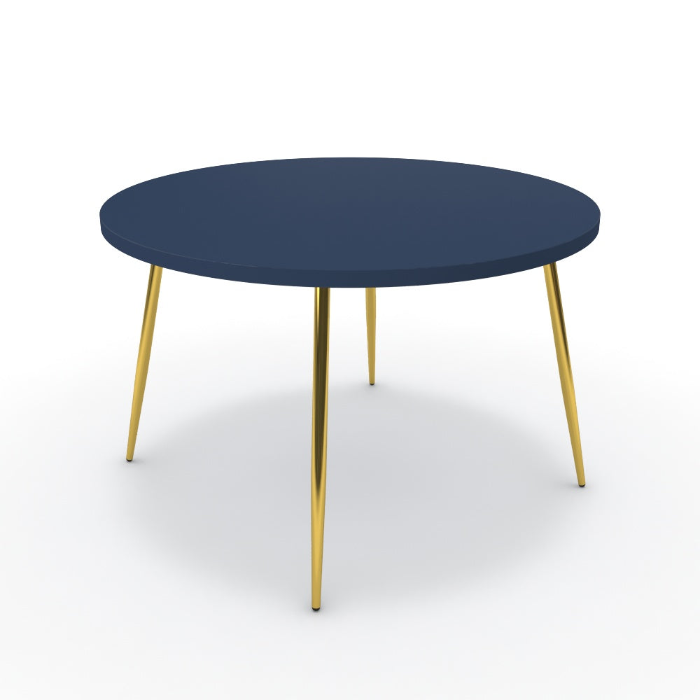 Étkezőasztal, kerek - Manu arany lábbal - Tiroli kék, méret: 120x120