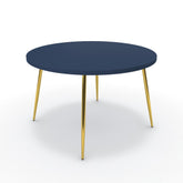 Étkezőasztal, kerek - Manu arany lábbal - Tiroli kék, méret: 120x120