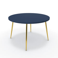 Étkezőasztal, kerek - Manu arany lábbal - Tiroli kék, méret: 120x120