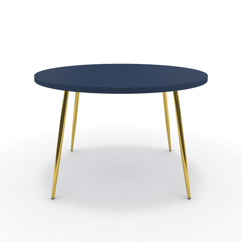Étkezőasztal, kerek - Manu arany lábbal - Tiroli kék, méret: 120x120