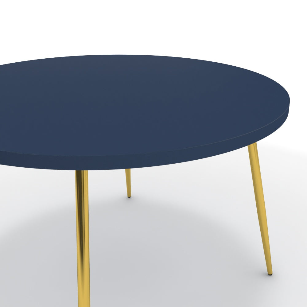 Étkezőasztal, kerek - Manu arany lábbal - Tiroli kék, méret: 120x120