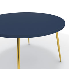 Étkezőasztal, kerek - Manu arany lábbal - Tiroli kék, méret: 120x120