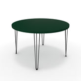 Étkezőasztal, kerek - Linga fekete lábbal - Forest zöld, méret: 120x120
