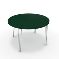 Étkezőasztal, kerek - Linga króm lábbal - Forest zöld, méret: 120x120