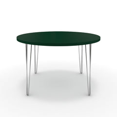 Étkezőasztal, kerek - Linga króm lábbal - Forest zöld, méret: 120x120