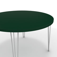 Étkezőasztal, kerek - Linga króm lábbal - Forest zöld, méret: 120x120